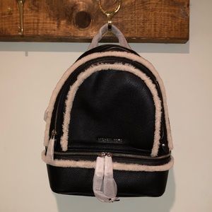Michael Kors Rhea Zip Backpack with Shearling Trim